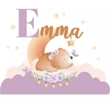 Sticker enfant illustration d'ours endormi - TenStickers