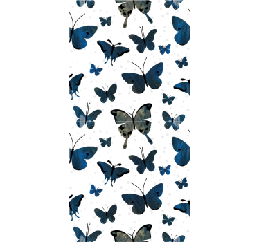 Vitrophanie vitrine Aile de papillon bleu pailleté - TenStickers