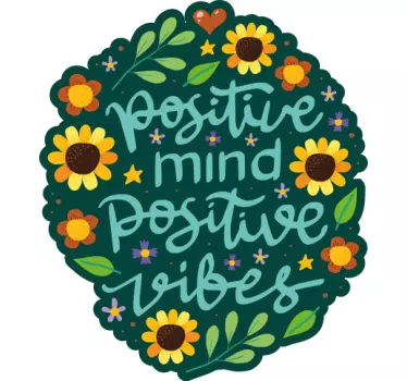 Sticker citation esprit positif vibrations positives - TenStickers