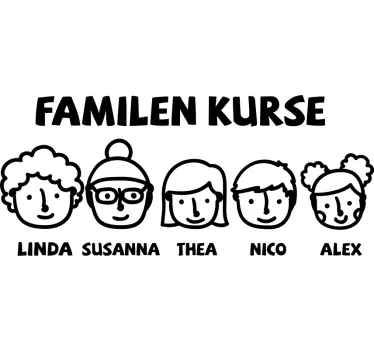 Sticker Personnalisé Boîte aux lettres mamans et trois enfants - TenStickers