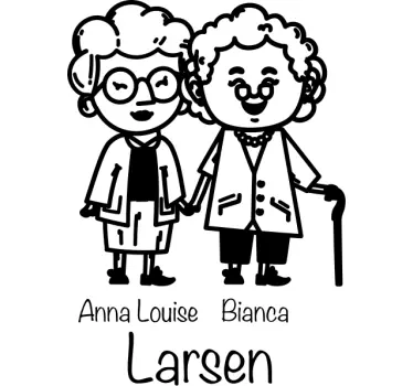Autocollant Personnalisé Boîte aux lettres deux femmes âgées - TenStickers
