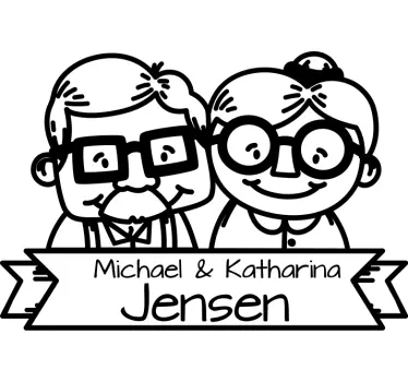 Sticker Personnalisé Boîte aux lettres homme et femme âgés - TenStickers