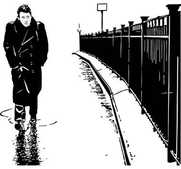Sticker portrait James Dean pluie - TenStickers