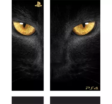 Autocollant PS4 tête de chat noir - TenStickers