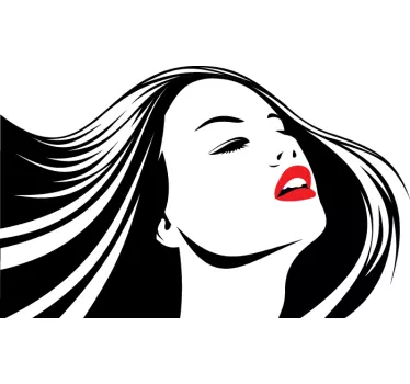 Adhésif mural femme bouche rouge - TenStickers