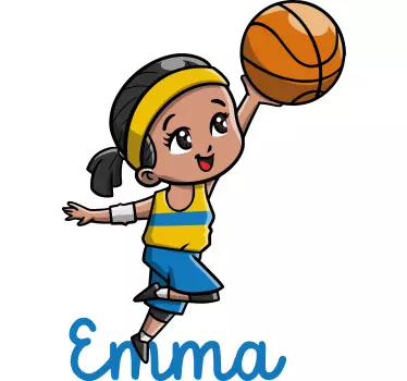 Autocollant Personnalisé Joueur de basket-ball fille avec nom - TenStickers