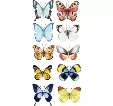 Sticker papillons multicolores pour chambre - TenStickers