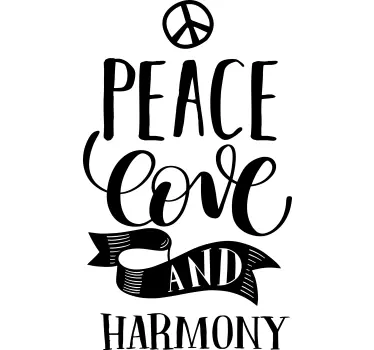 Autocollant Amour Conception d'amour de paix et d'harmonie - TenStickers