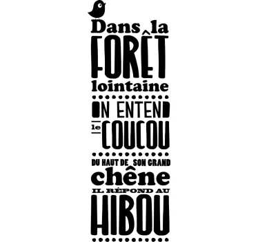 Sticker Muraux Comptine pour enfant coucou hibou - TenStickers