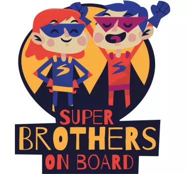 Autocollant Bébé à Bord Super frère et soeur - TenStickers