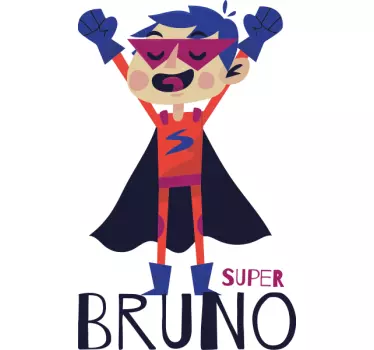 Sticker Mural Super Héro Super garçon personnalisé - TenStickers