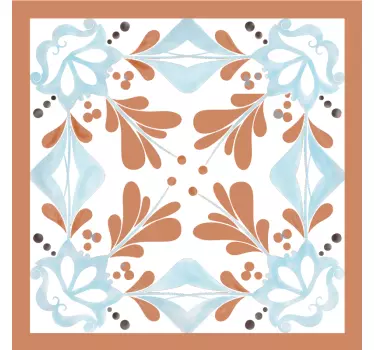 Autocollant Carrelage Carreaux méditerranéens floraux - TenStickers