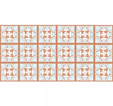 Sticker Deco Meuble Carreaux méditerranéens floraux - TenStickers