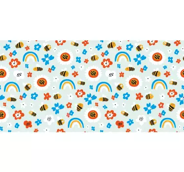 Sticker Deco Meuble Fleurs et abeilles - TenStickers