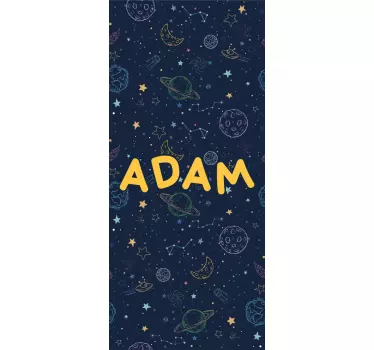 Sticker espace porte ciel prénom personnalisé - TenStickers