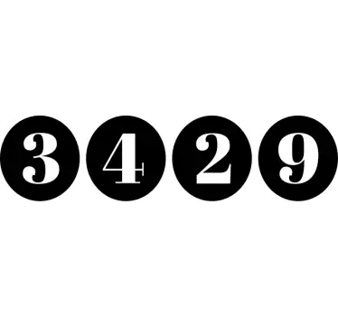 Autocollant Maison Boîte aux lettres chiffres et points - TenStickers