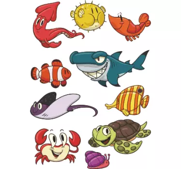 Sticker chambre bébé poissons de la mer - TenStickers