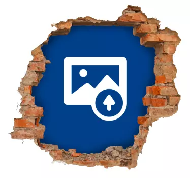 Sticker trompe l'œil trou mur briques personnalisable - TenStickers