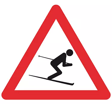 Stickers voiture danger skieur - TenStickers