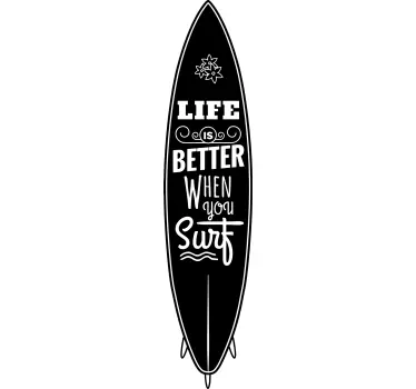 Sticker surf planche avec texte - TenStickers