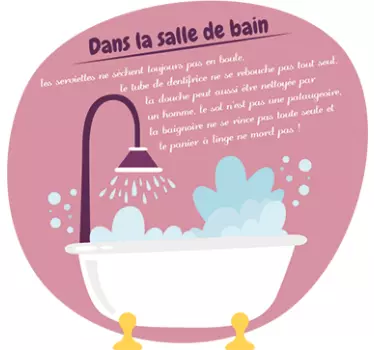 Sticker paroi de douche salle de bain texte - TenStickers