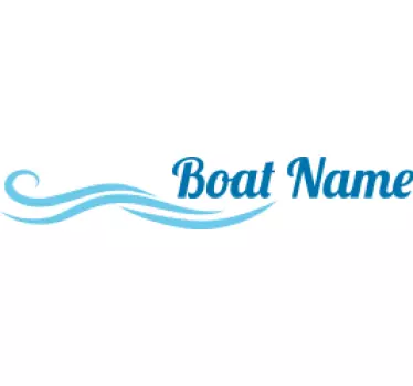 Sticker nom de bateau personnalisé style vague - TenStickers
