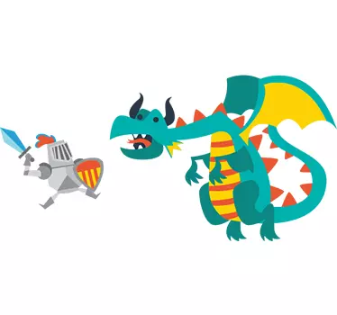 Sticker dragon chevalier - TenStickers