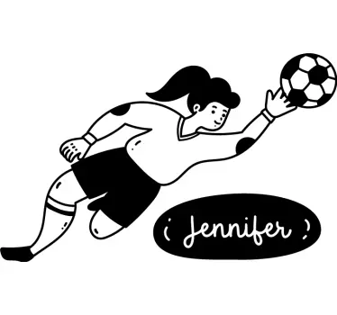 Sticker Footballeur Gardien de but fille personnalisé - TenStickers