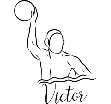Sticker autres Sports Waterpolo avec nom - TenStickers