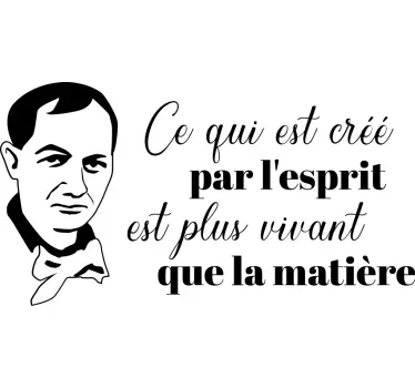 Sticker citation et portrait de Baudelaire  - TenStickers
