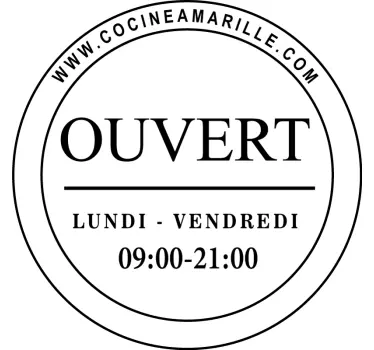 Sticker vitrine heures d'ouverture cercle - TenStickers