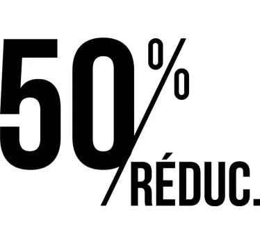 Sticker vitrine soldes 50% de réductions - TenStickers