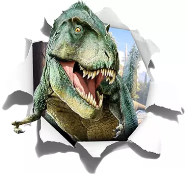 Sticker trompe l'œil T-Rex 3D - TenStickers