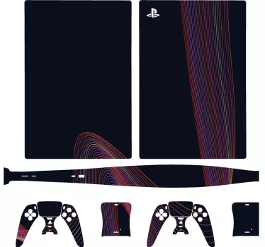 Autocollant PS5 Vague géométrique - TenStickers