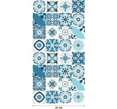 Adhésif meuble carreaux bleus - TenStickers