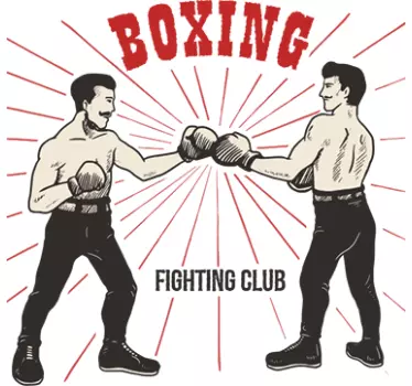 sticker boxe rétro illustration - TenStickers