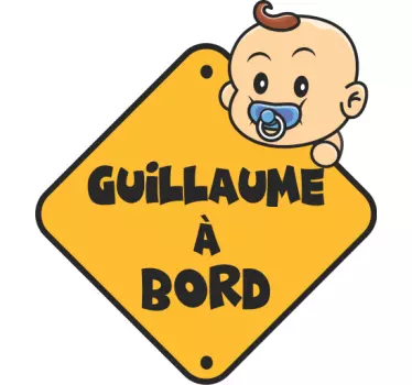 Stickers Bébé à Bord Bébé à bord avec nom - TenStickers