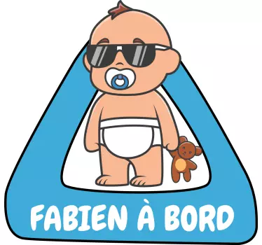 Autocollant Voiture Bébé à bord personnalisable - TenStickers