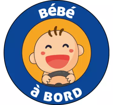 Stickers Bébé à Bord Bébé heureux à bord - TenStickers