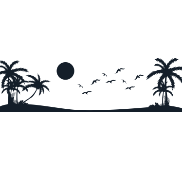 Sticker climatiseur plage coucher de soleil - TenStickers