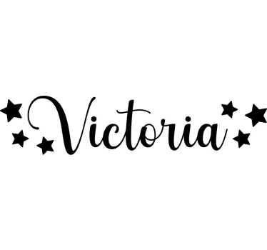 Sticker tête de lit étoiles et prénom - TenStickers