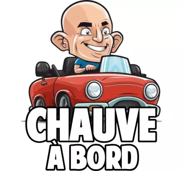 Autocollant voiture chauve à bord - TenStickers