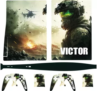 Autocollant playstation militaire avec nom - TenStickers