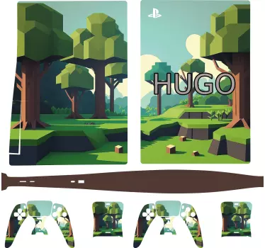 Sticker PlayStation jeu vidéo cubes avec prénom - TenStickers