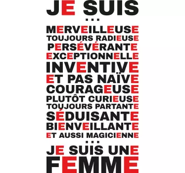 Sticker motivation Je suis une femme - TenStickers