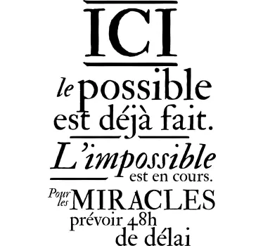 Autocollant muraux Salon motivation Les miracles - TenStickers
