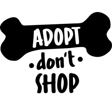 Sticker voiture adoptez, ne magasinez pas. - TenStickers