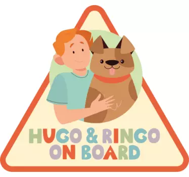 Autocollant voiture enfant et chien à bord - TenStickers