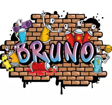 Sticker mural urbain graffiti personnalisable - TenStickers
