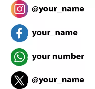 Sticker vitre personnalisés réseaux sociaux - TenStickers
